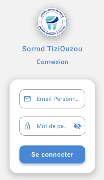 Écran de connexion SORMD