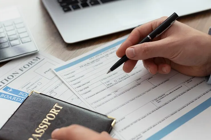 Illustration d'un passeport et d'un globe